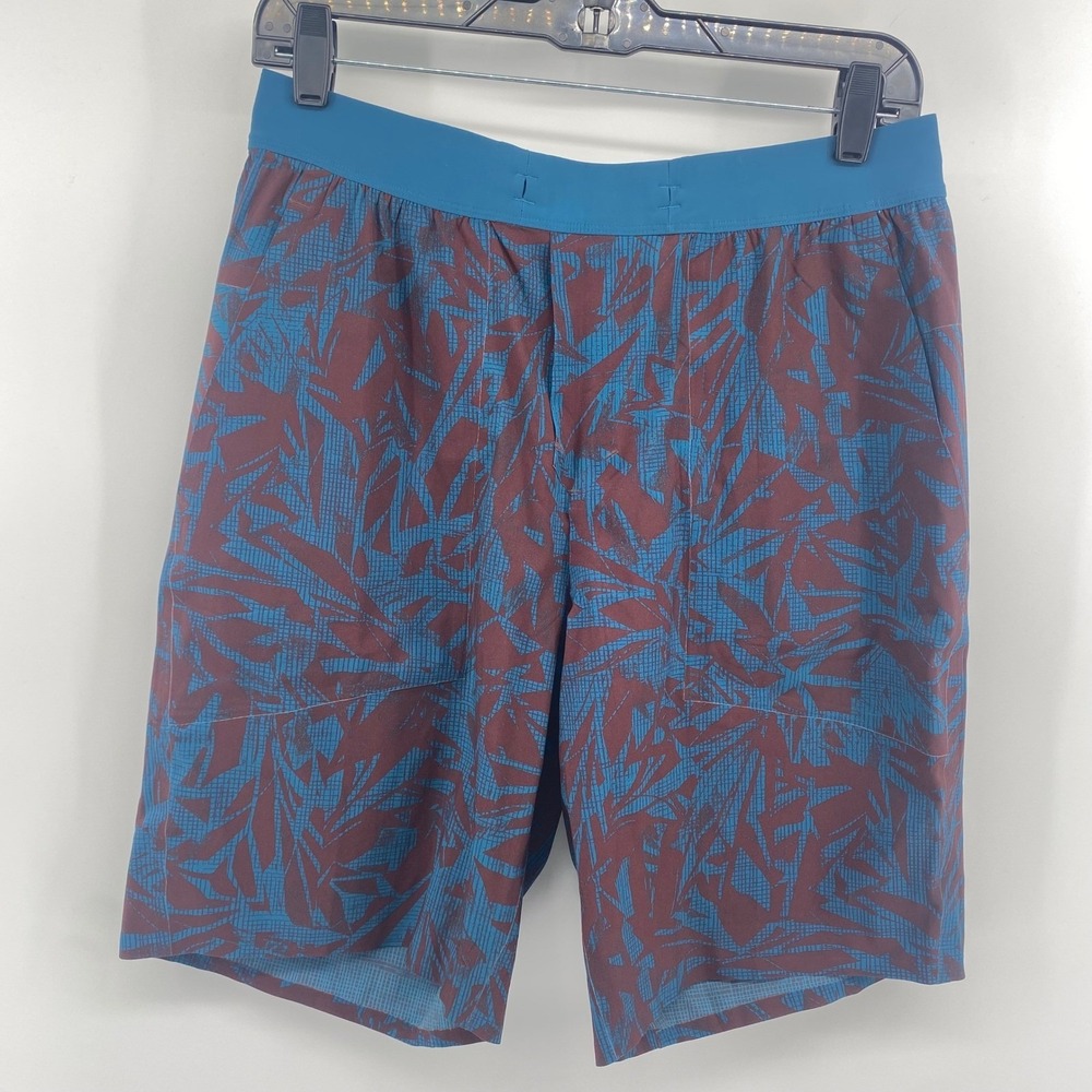 Lululemon THE Short Mens Medium Blue Maroon Reversible 9 inch Athletic Workout